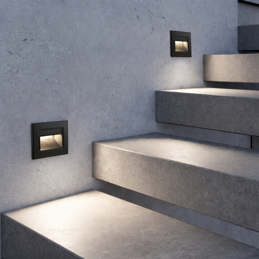 Brilagi - LED-Treppenleuchte STEP LIGHT LED/1,5W/230V IP44 schwarz