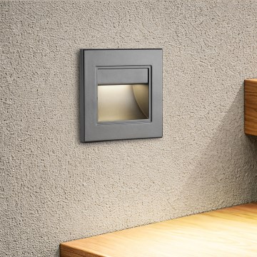 Brilagi - LED-Treppenstufenleuchte STEP LIGHT LED/1,5W/230V IP44 Anthrazit