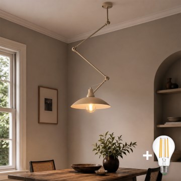 Brilagi - LED verstellbare Stangen-Pendelleuchte IRONBEAM 1xE27/60W/230V beige