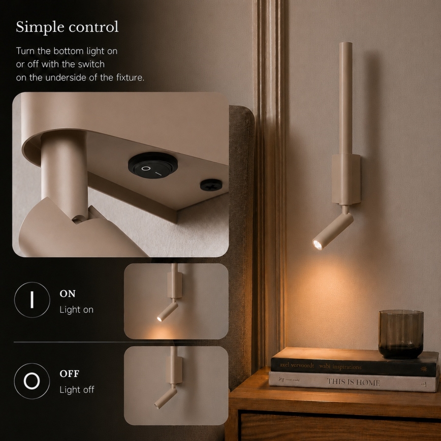 BRILAGI - LED Wand-Spotleuchte VIXON LED/3W/230V + LED/5W beige CRI 90