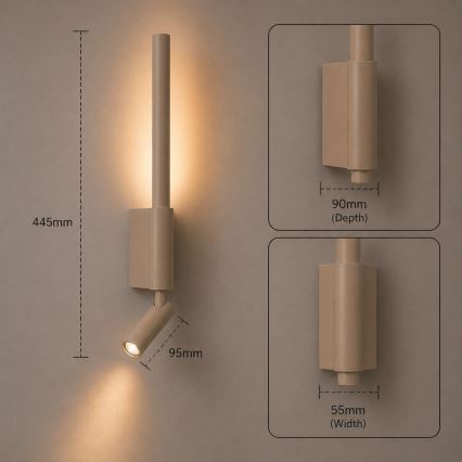 BRILAGI - LED Wand-Spotleuchte VIXON LED/3W/230V + LED/5W beige CRI 90