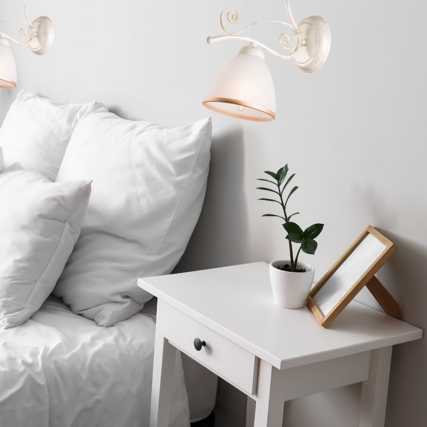 Brilagi - LED-Wandleuchte ANTICO 1xE27/60W/230V weiße Patina