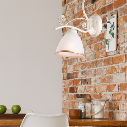 Brilagi - LED-Wandleuchte ANTICO 1xE27/60W/230V weiße Patina