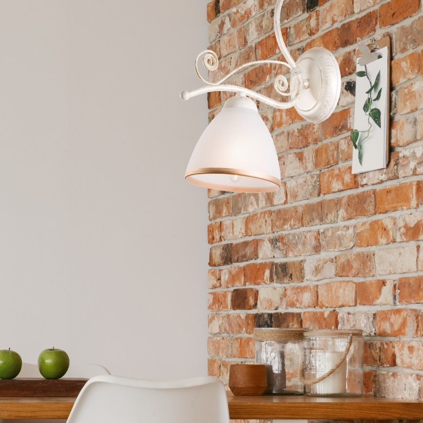 Brilagi - LED-Wandleuchte ANTICO 1xE27/60W/230V weiße Patina