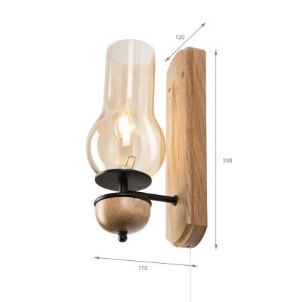 Brilagi - LED Wandleuchte COTTAGE 1xE14/40W/230V Eiche/braun