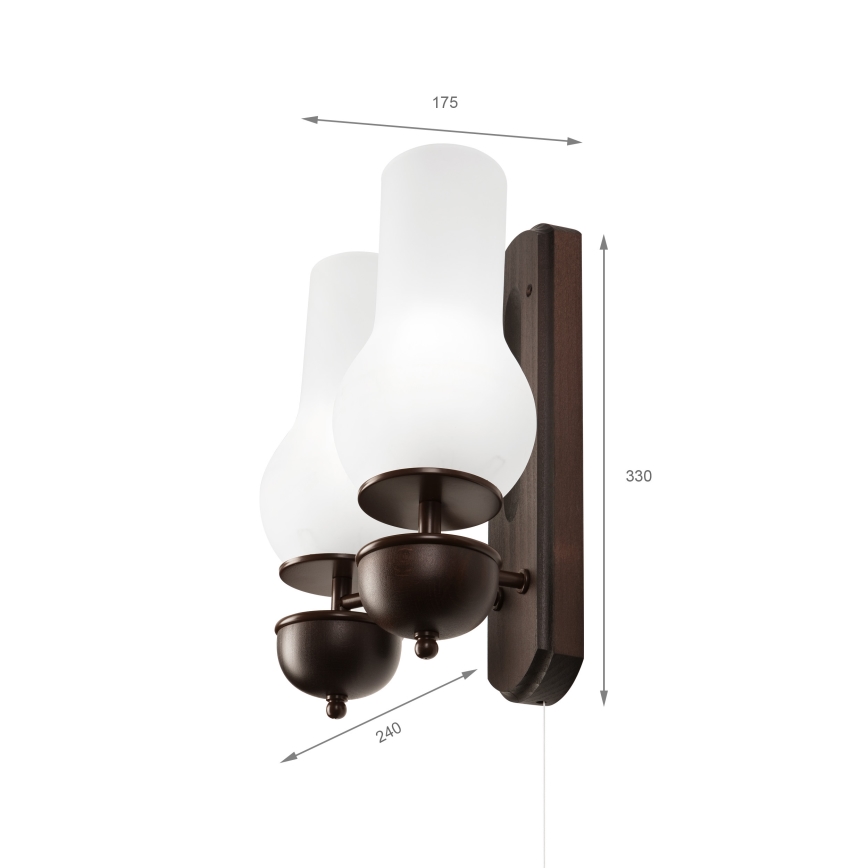 Brilagi - LED Wandleuchte COTTAGE 2xE14/40W/230V Buche/weiß