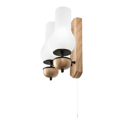 Brilagi - LED Wandleuchte COTTAGE 2xE14/40W/230V Eiche/weiß