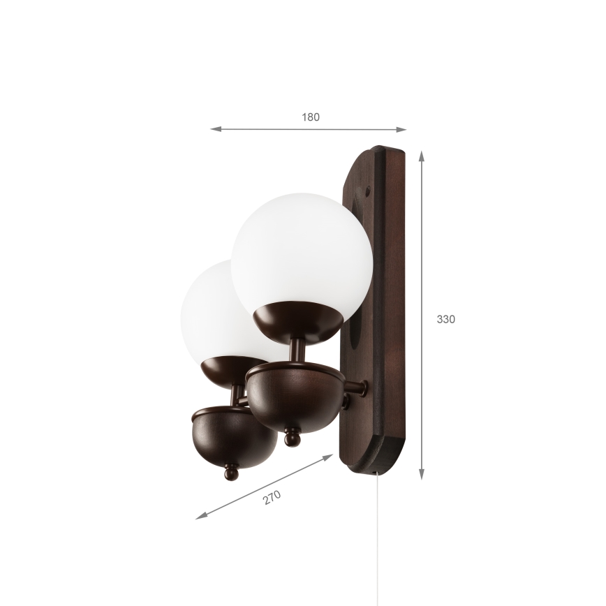 Brilagi - LED Wandleuchte COTTAGE 2xG9/40W/230V Buche/weiß