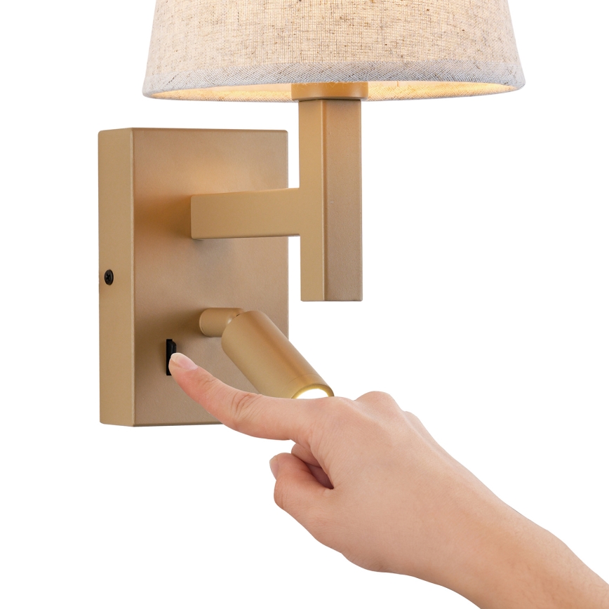 Brilagi - LED-Wandleuchte DEYA 1xE14/40W/230V + LED/3W Flachs/golden