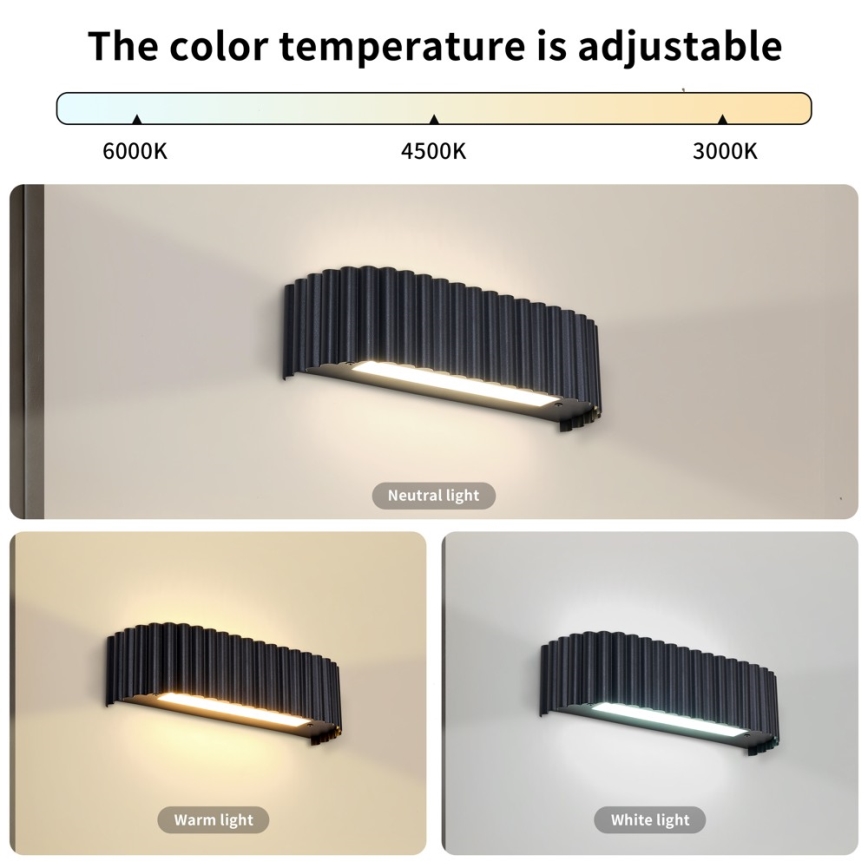 BRILAGI - LED-Wandleuchte FALCON MODERN LED/10W/230V 30 cm 3000/4500/6000K schwarz