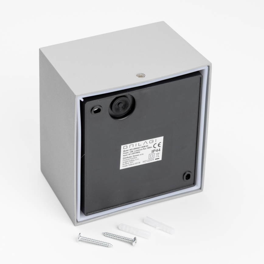 Brilagi - LED-Wandleuchte für den Außenbereich TERNI LED/12W/230V grau IP44