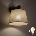 BRILAGI - LED-Wandleuchte LATTE 1xE27/15W/230V Kiefer/beige