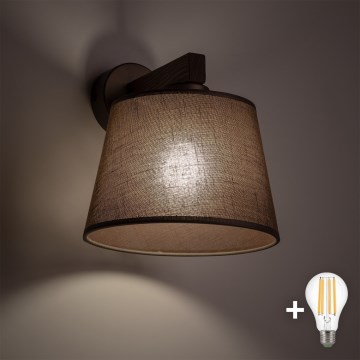 BRILAGI - LED Wandleuchte LATTE 1xE27/15W/230V Kiefer/braun