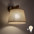 BRILAGI - LED-Wandleuchte LATTE SABIA 1xE27/15W/230V Kiefer/Beige