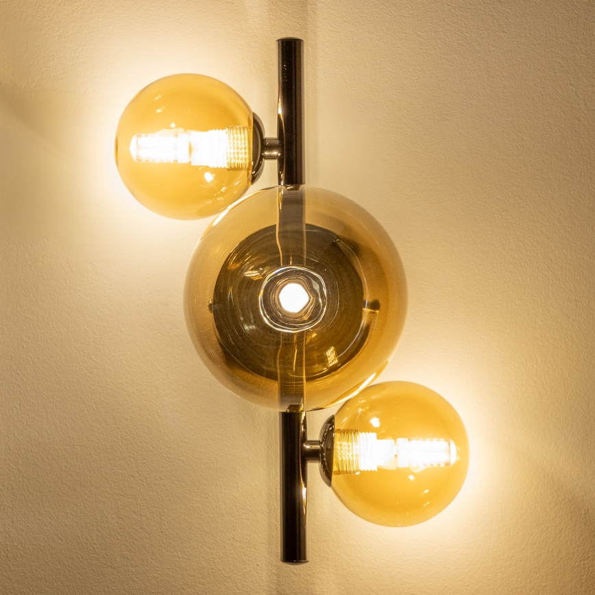 Brilagi - LED-Wandleuchte MILLA 3xG9/3W/230V schwarz-chrom/gold