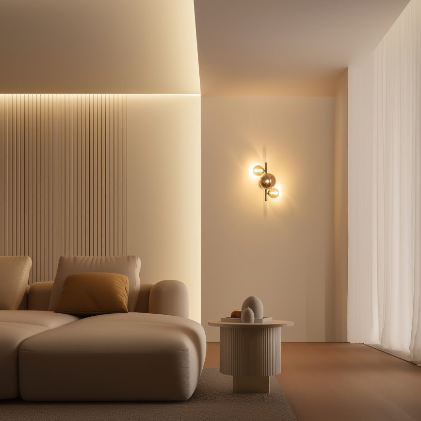 Brilagi - LED-Wandleuchte MILLA 3xG9/3W/230V schwarz-chrom/rauchglas