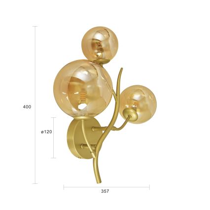 Brilagi - LED-Wandleuchte MISTEL 3xG9/3W/230V golden