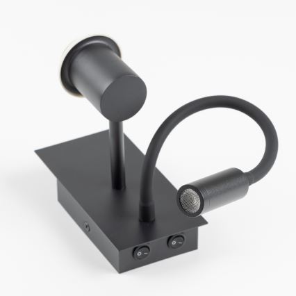 Brilagi - Flexible LED-Wandleuchte NUBILA 1xE27/25W/230V + LED/3W schwarz/cremefarben