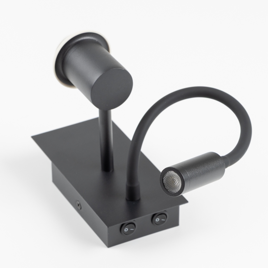 Brilagi - Flexible LED-Wandleuchte NUBILA 1xE27/25W/230V + LED/3W schwarz/cremefarben