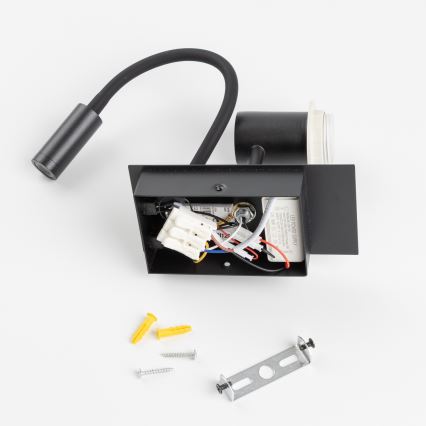 Brilagi - Flexible LED-Wandleuchte NUBILA 1xE27/25W/230V + LED/3W schwarz/cremefarben