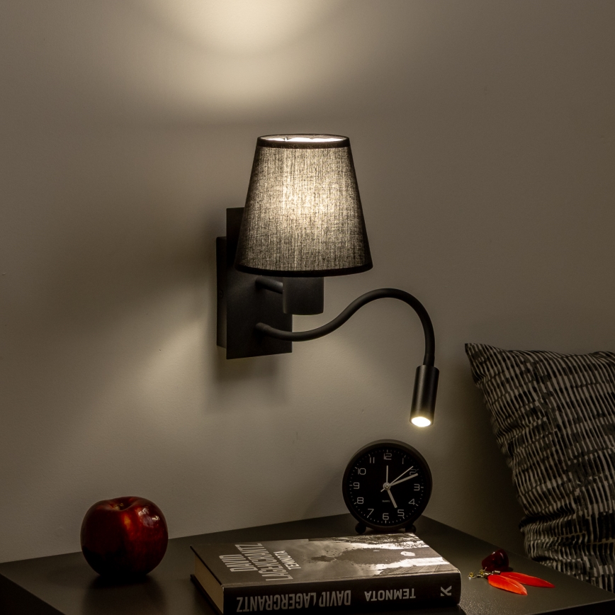 Brilagi - Flexible LED-Wandleuchte NUBILA 1xE27/25W/230V + LED/3W schwarz