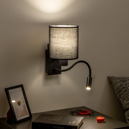 Brilagi - Flexible LED-Wandleuchte NUBILA 1xE27/25W/230V + LED/3W schwarz