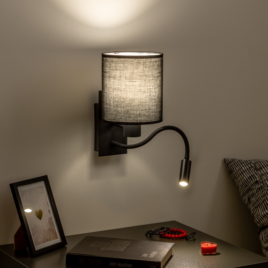 Brilagi - Flexible LED-Wandleuchte NUBILA 1xE27/25W/230V + LED/3W schwarz