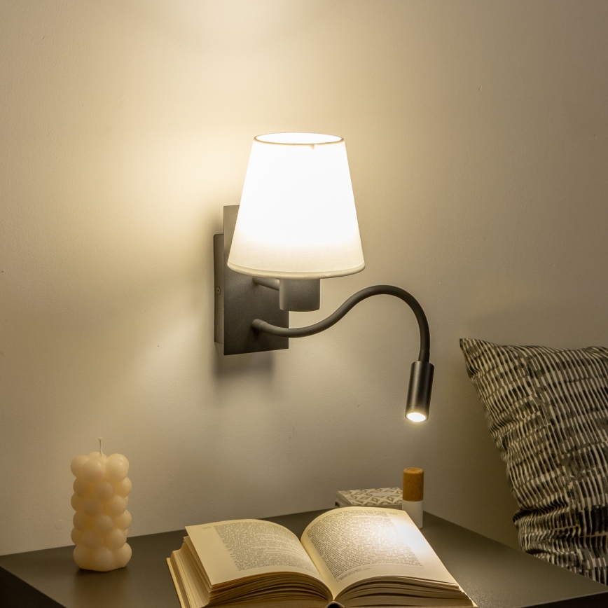 Brilagi - Flexible LED-Wandleuchte NUBILA 1xE27/25W/230V + LED/3W schwarz/weiß