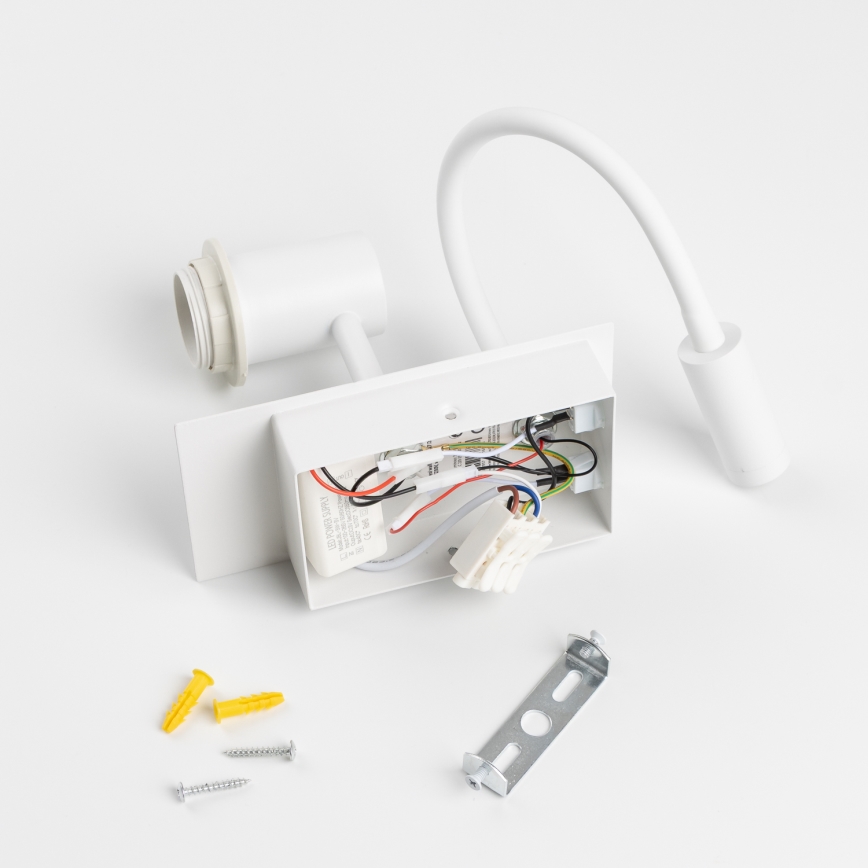 Brilagi - Flexible LED-Wandleuchte NUBILA 1xE27/25W/230V + LED/3W weiß/grau