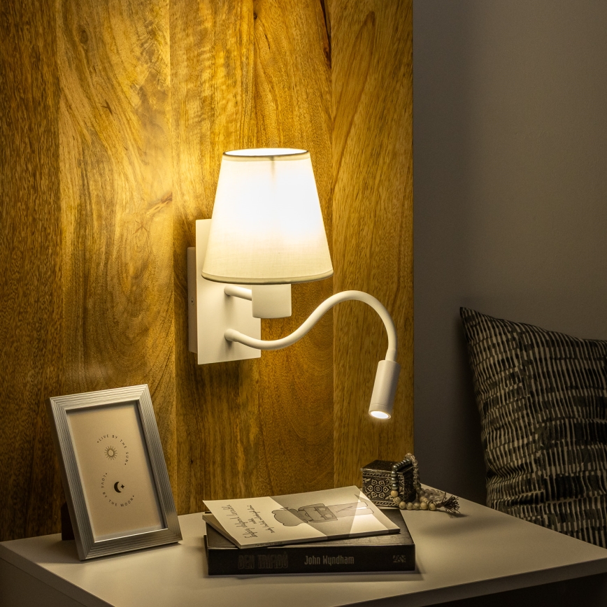Brilagi - Flexible LED-Wandleuchte NUBILA 1xE27/25W/230V + LED/3W weiß