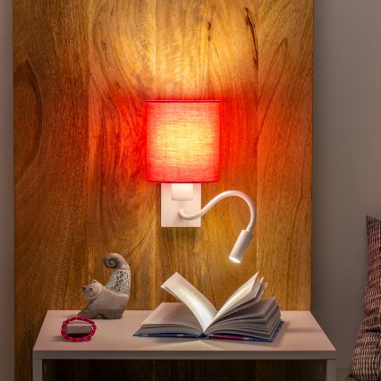 Brilagi - Flexible LED-Wandleuchte NUBILA 1xE27/25W/230V + LED/3W weiß/pink