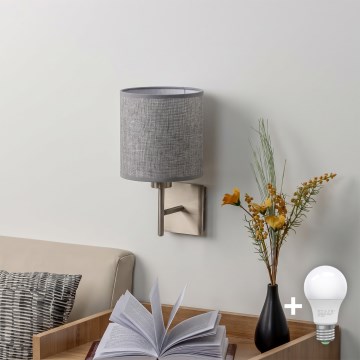 BRILAGI - LED-Wandleuchte NUBILA 1xE27/60W/230V mattchrom/grau