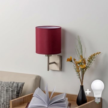 BRILAGI - LED-Wandleuchte NUBILA 1xE27/60W/230V mattchrom/pompejanisch-rot