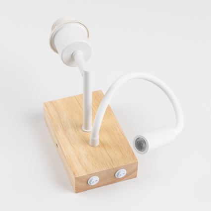 Brilagi - Flexible LED-Wandleuchte NUBILA WOOD 1xE27/25W/230V + LED/3W Eiche/Pompejanisch rot
