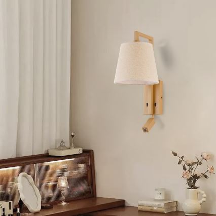 Brilagi - LED-Wandleuchte RAYAS 1xE14/40W/230V + LED/3W Flachs/beige