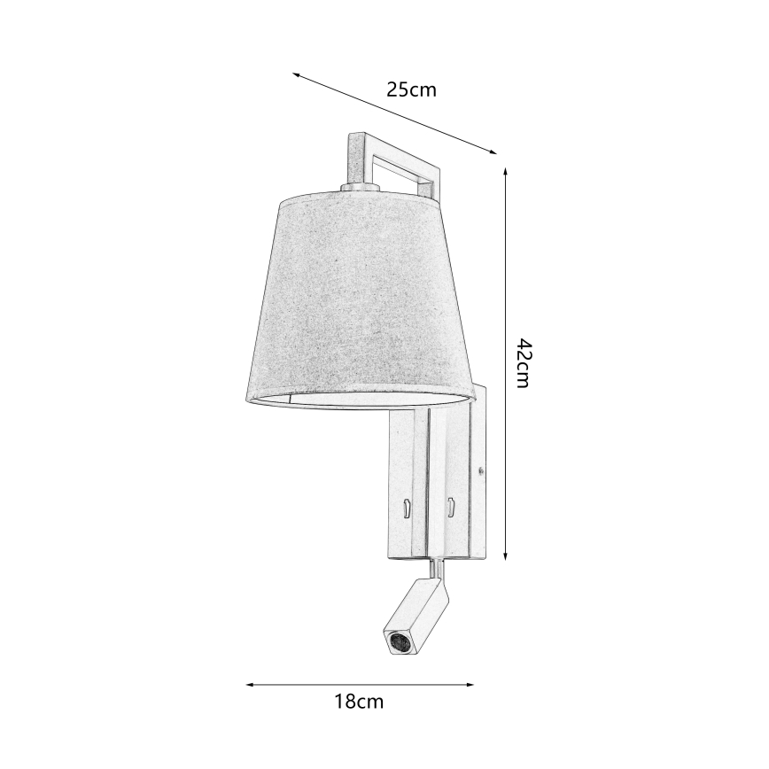 Brilagi - LED-Wandleuchte RAYAS 1xE14/40W/230V + LED/3W Flachs/beige