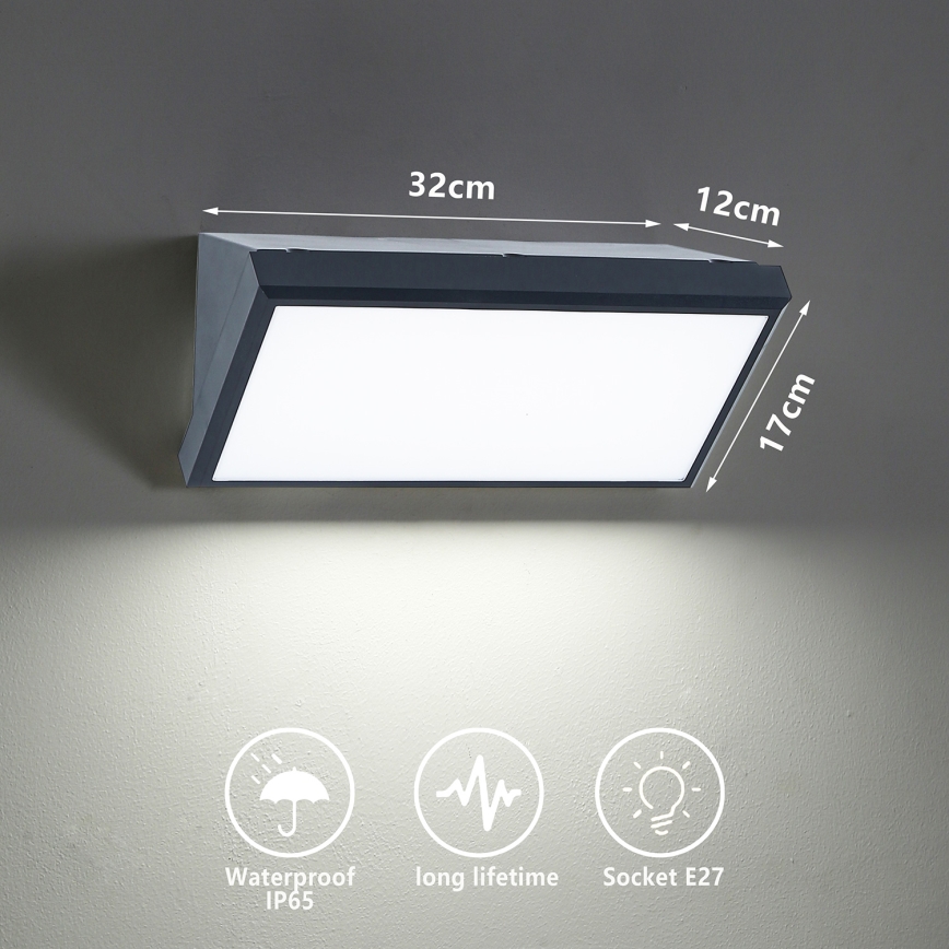 Brilagi - LED dimmbare Außenwandleuchte TRIANGLE 1xE27/6W/230V 2700-6500K IP65 Anthrazit