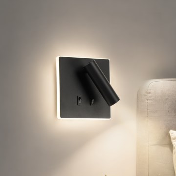 BRILAGI - LED-Wandleuchte ZAYA DOUBLE LED/8W/230V + LED/3W schwarz