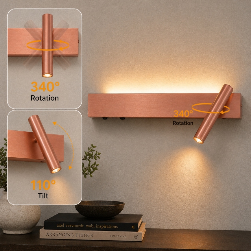 BRILAGI - LED-Wandspot ARLIX LED/3W/230V + LED/7W Bronze CRI 90