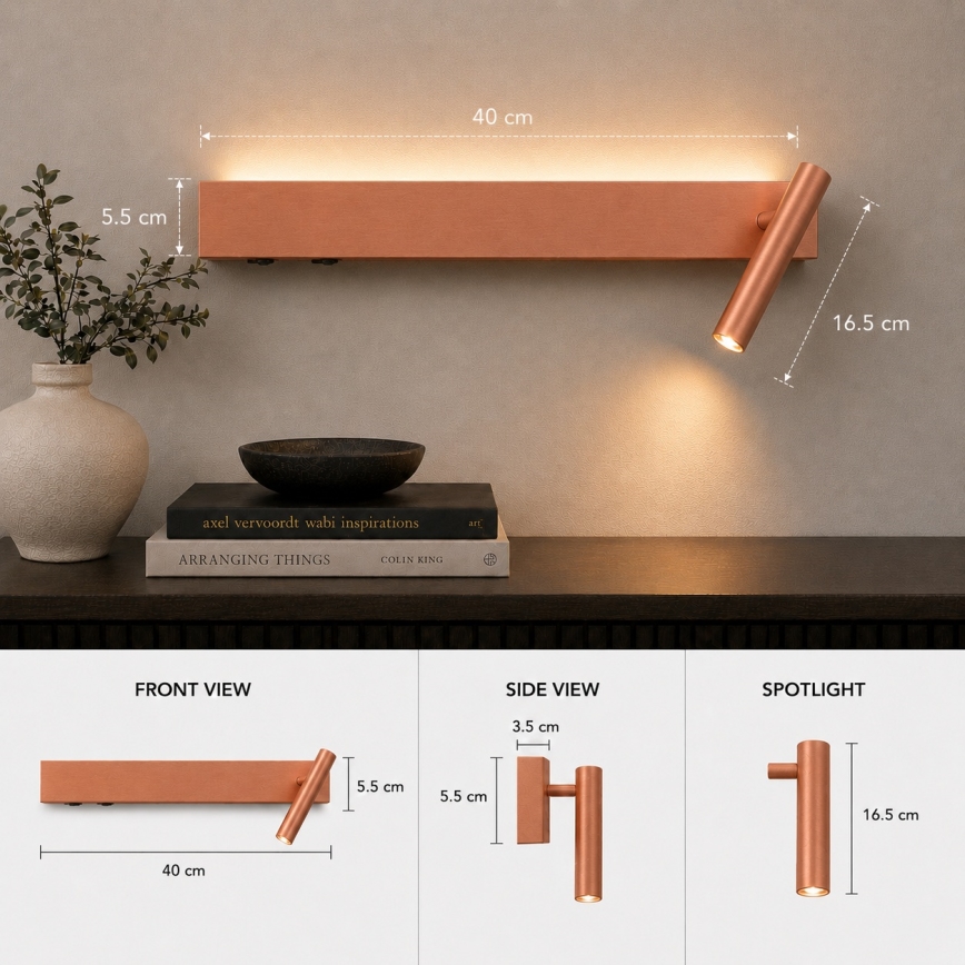 BRILAGI - LED-Wandspot ARLIX LED/3W/230V + LED/7W Bronze CRI 90
