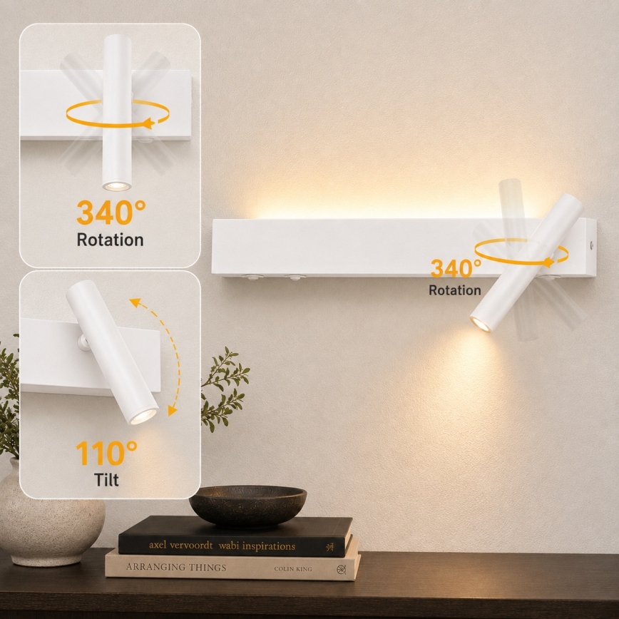 BRILAGI - LED-Wandspot ARLIX LED/3W/230V + LED/7W weiß CRI 90