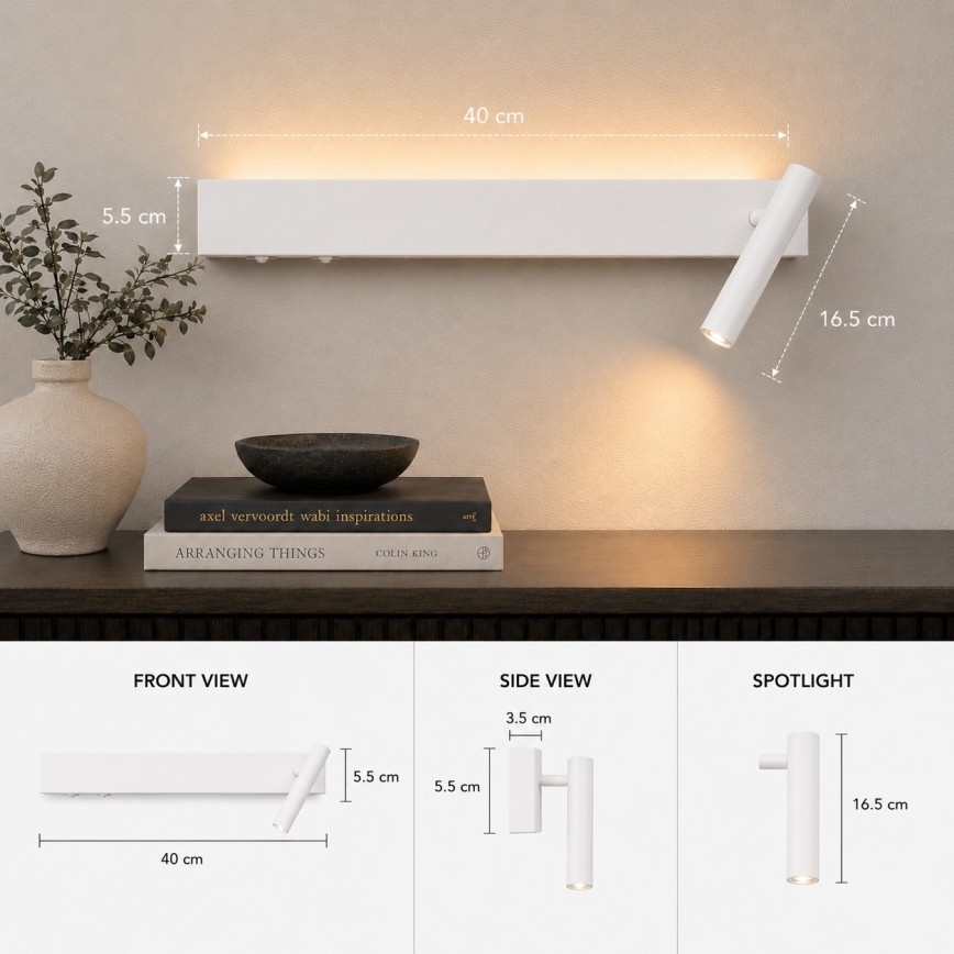 BRILAGI - LED-Wandspot ARLIX LED/3W/230V + LED/7W weiß CRI 90