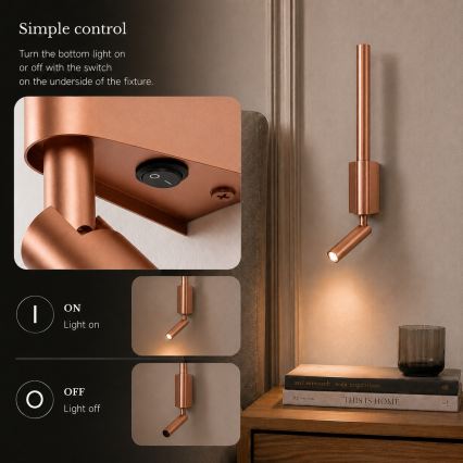 BRILAGI - LED-Wandspot VIXON LED/3W/230V + LED/5W, Bronze, CRI 90