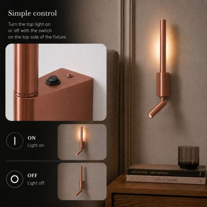 BRILAGI - LED-Wandspot VIXON LED/3W/230V + LED/5W, Bronze, CRI 90