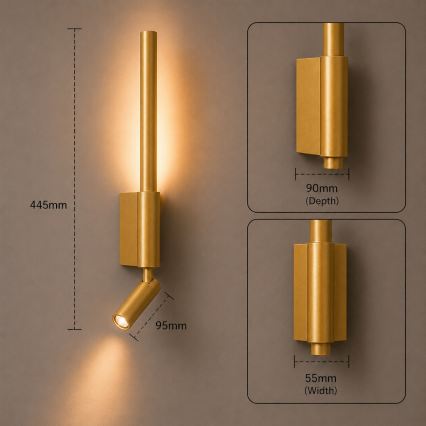 BRILAGI - LED-Wandspot VIXON LED/3W/230V + LED/5W goldfarben CRI 90