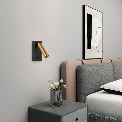 Brilagi - LED-Wandstrahler MAYA LED/3W/230V 4000K schwarz/golden