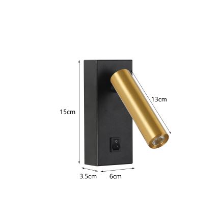 Brilagi - LED-Wandstrahler MAYA LED/3W/230V 4000K schwarz/golden