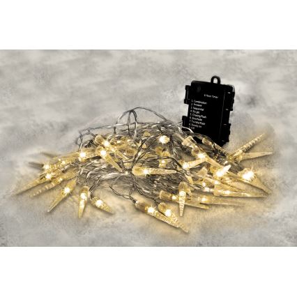 Brilagi - LED Weihnachskette für Außen 50xLED/8 Funktionen/3xAA 8m IP44 warm-weiβ