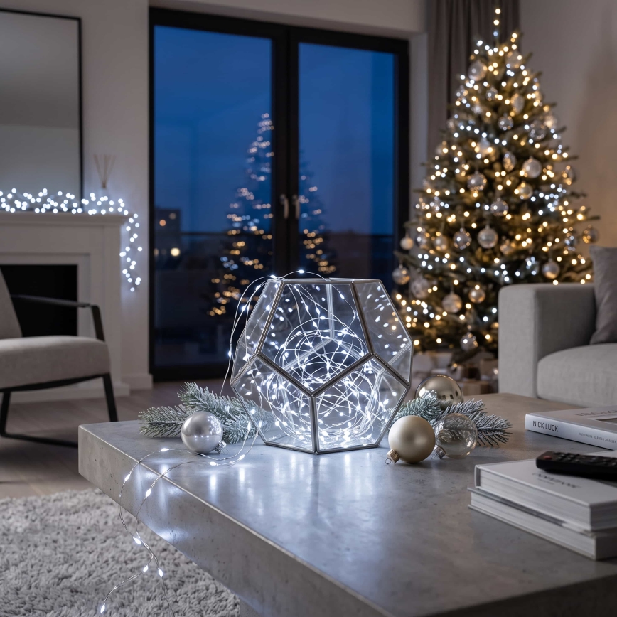 BRILAGI - LED-Weihnachts-Lichterkette 100xLED/3xAA 10m kaltweiß