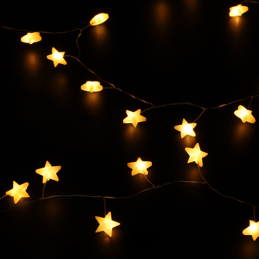 Brilagi - LED-Weihnachts-Lichterkette 40xLED/3xAA 1,8m warmweiß Sterne